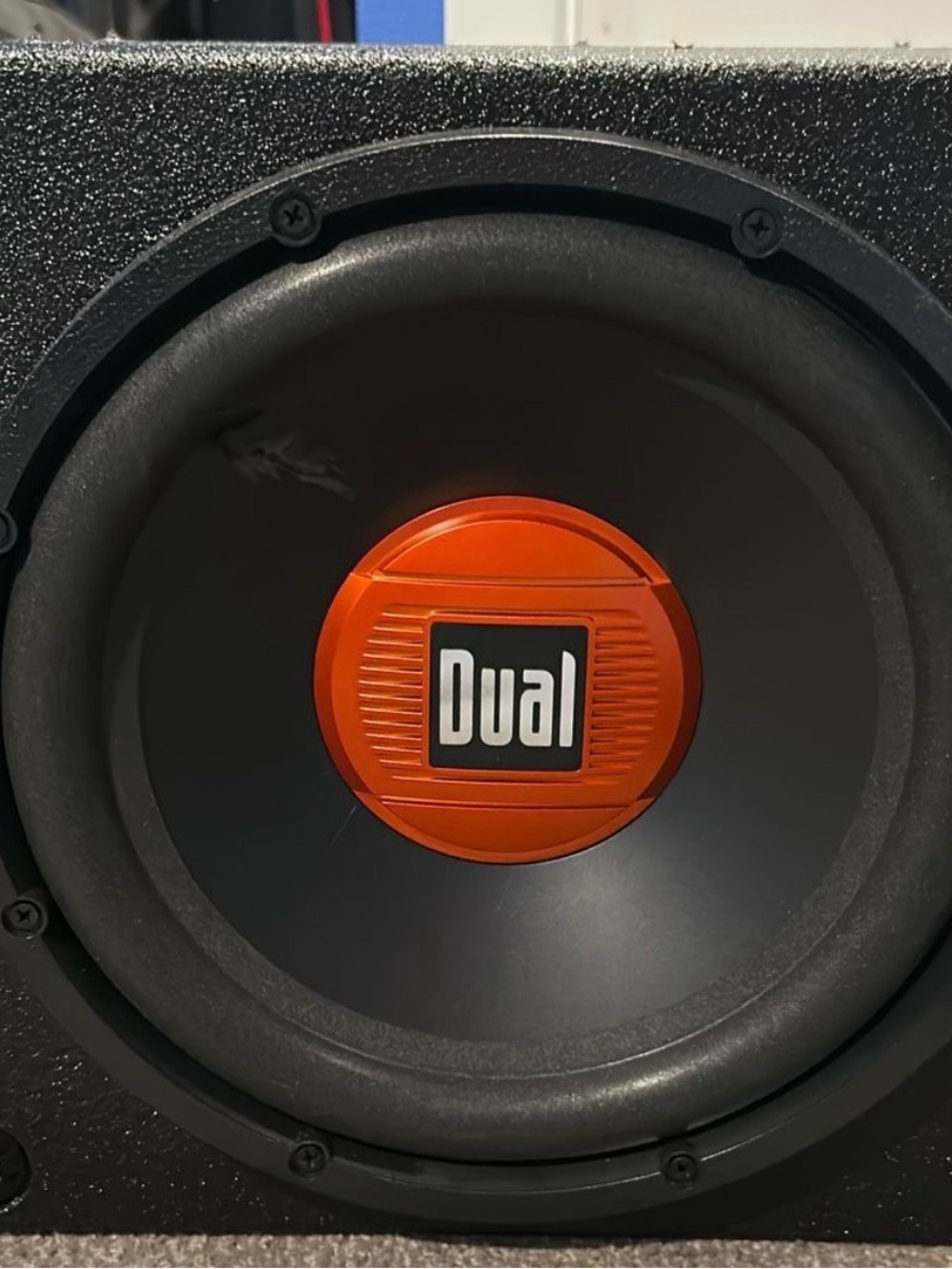 12" Car Subwoofer - Black with Orange Accent